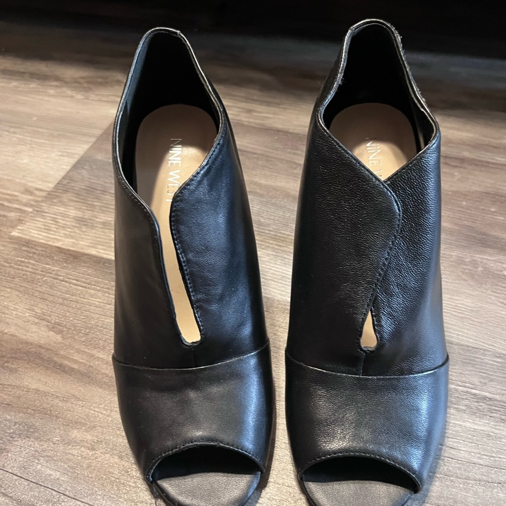 Nine West Black Open Toe Heels